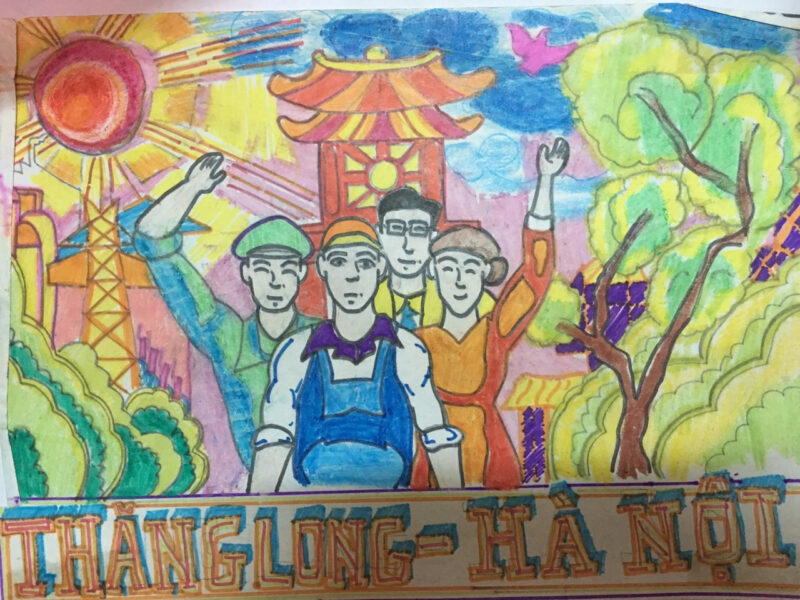 tranh vẽ Hà Nội trong em thăng long nghìn năm văn hiến