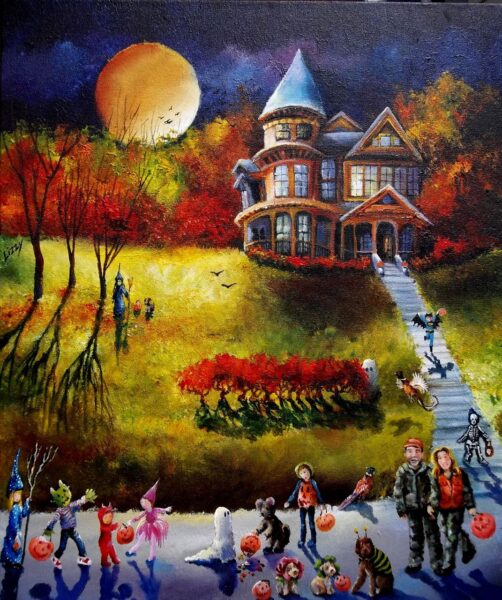 Tranh vẽ Halloween của họa sĩ