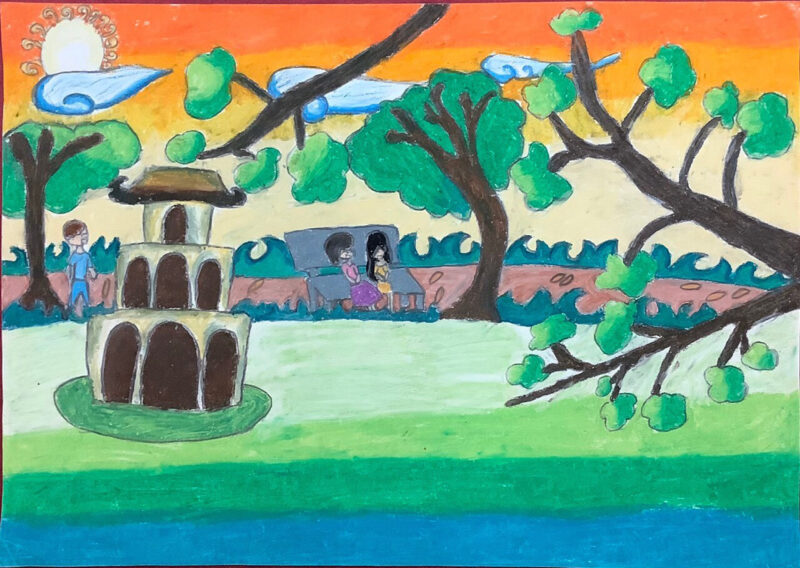 Tranh vẽ Hồ Gươm của học sinh