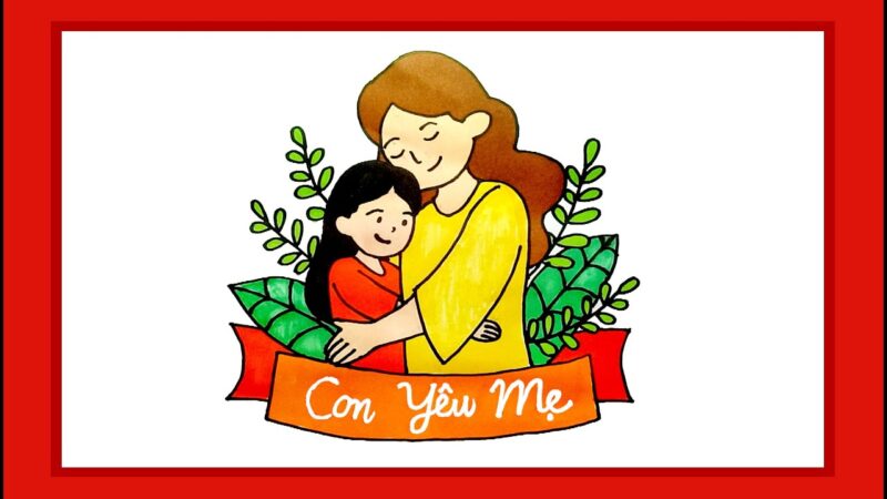 Tranh vẽ mẹ và con gái đẹp, tình cảm