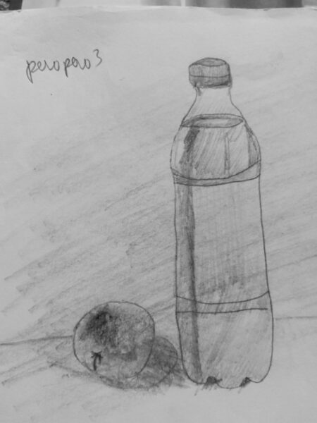 Tranh vẽ tĩnh vật chai nước