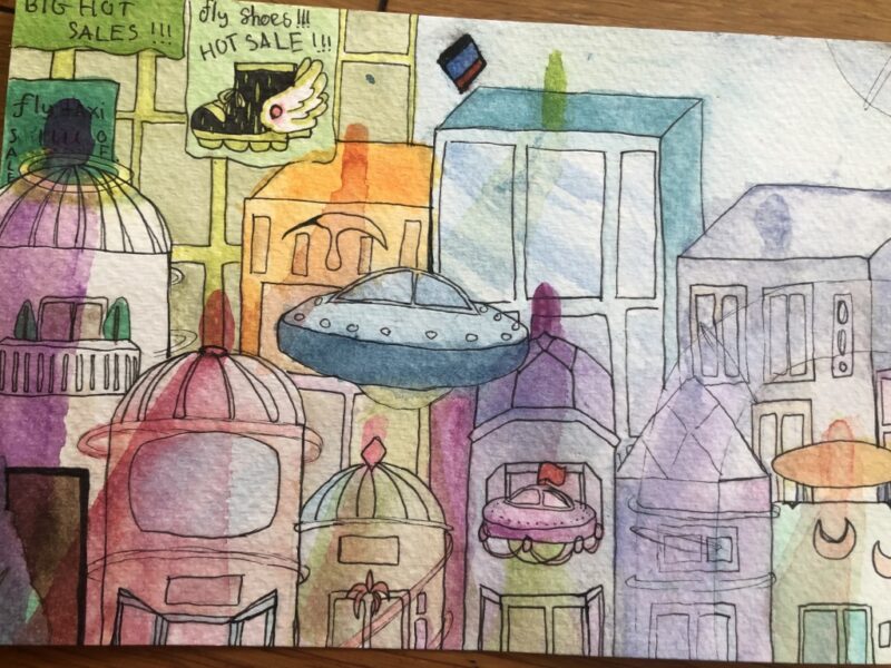 Tranh vẽ về thành phố tương lai