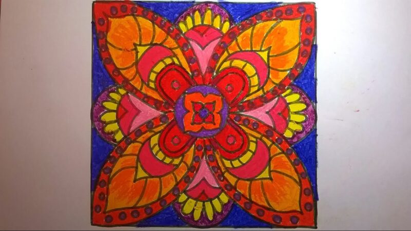 Vẽ đề tài trang trí hình vuông đơn giản mà đẹp