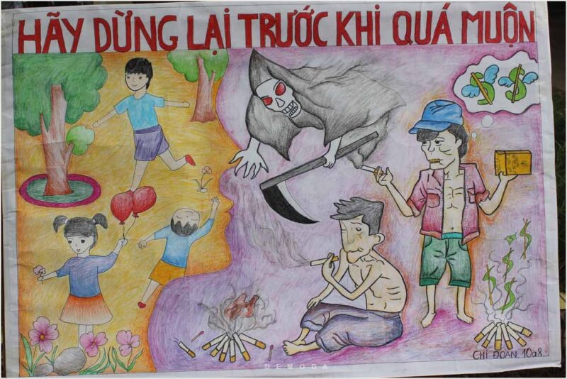 Vẽ tranh cấm hút thuốc lá