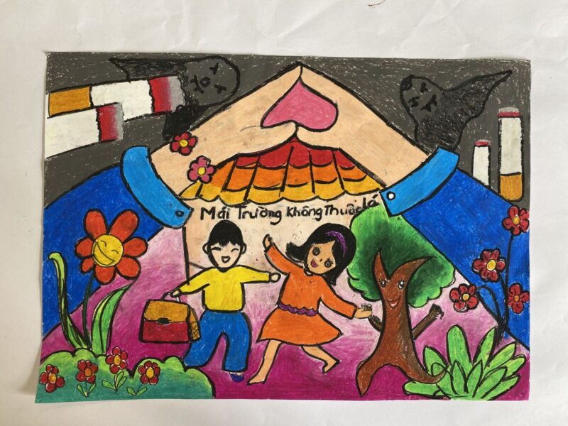 Vẽ tranh cấm hút thuốc lá môi trường không thuốc lá