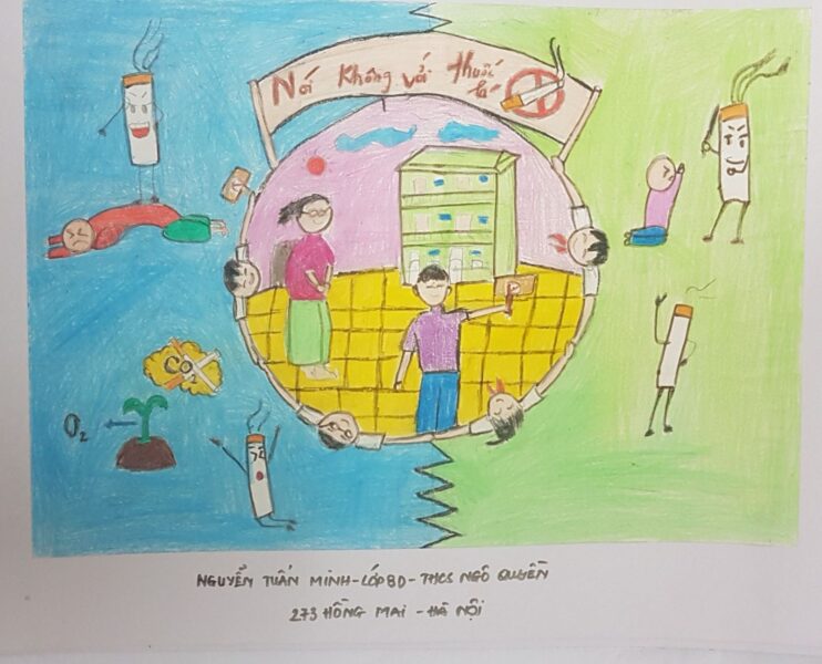 Vẽ tranh cấm hút thuốc lá nói không với thuốc lá