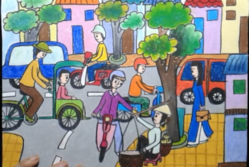 Vẽ tranh cuộc sống của góc phố