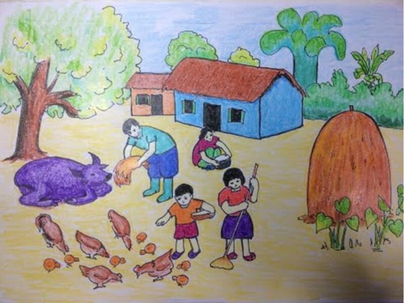 Vẽ tranh cuộc sống sinh hoạt gia đình