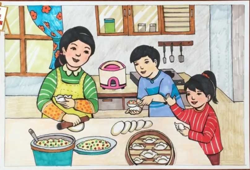 Hình ảnh vẽ bữa cơm gia đình chắc chắn sẽ khiến bạn ấm lòng và muốn xem ngay. Tưởng tượng chỉ với vài nét vẽ, bạn sẽ thấy tình cảm gia đình được thể hiện rõ nét trên từng chi tiết bức tranh đó.
