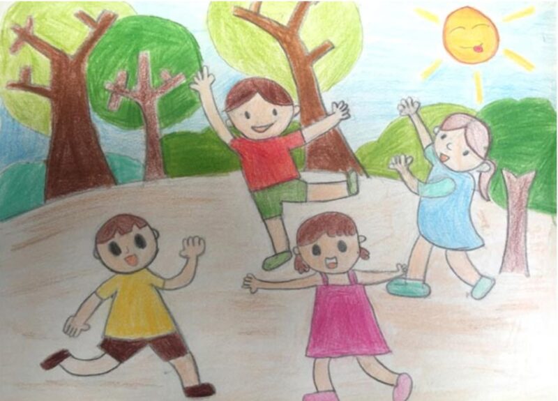 Vẽ tranh cuộc sống vui chơi cùng các bạn