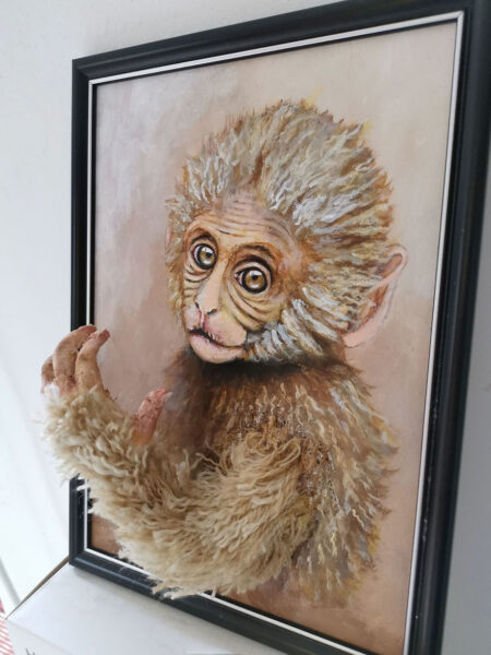 Vẽ tranh đề tài 3D chú khỉ con