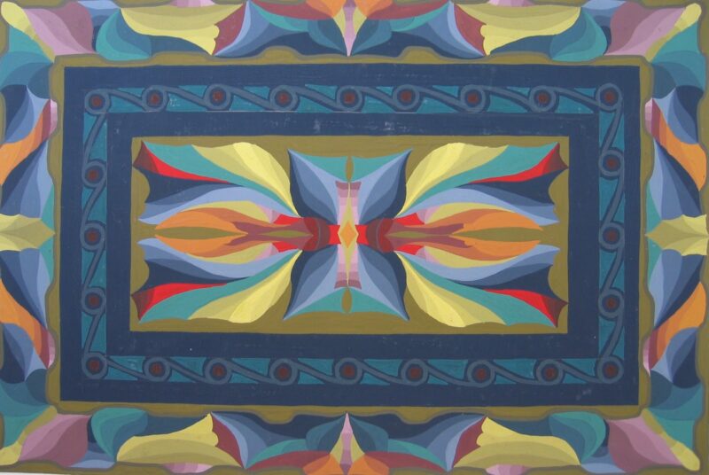 Vẽ tranh đề tài trang trí hình vuông viền nâu