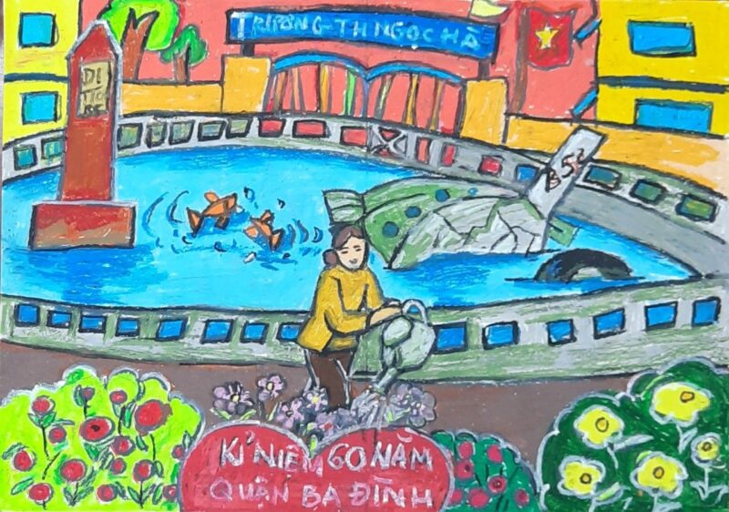 Vẽ tranh Hà Nội của em kỷ niệm 60 năm quận ba đình