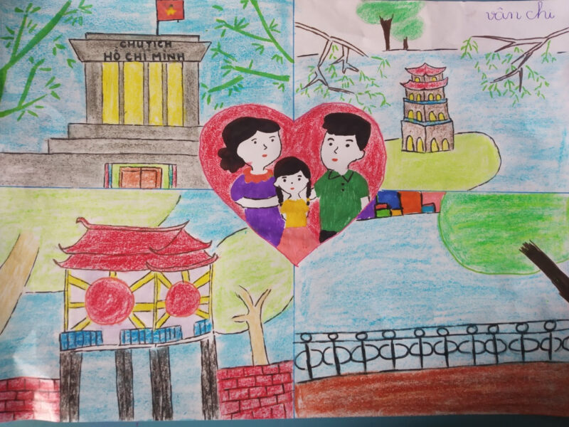 Vẽ tranh Hà Nội trong em các địa danh nổi tiếng