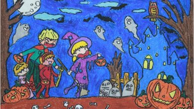 vẽ tranh halloween