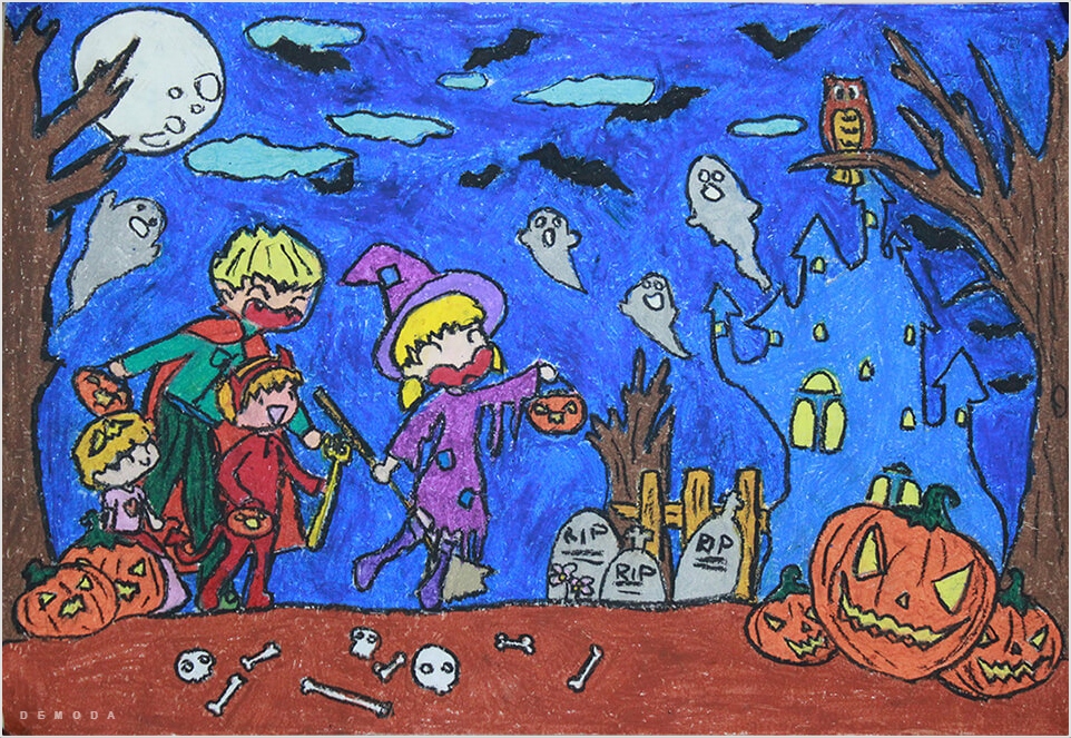 99 tranh vẽ Halloween đẹp nhất 2022Cách vẽ tranh Halloween đơn giản