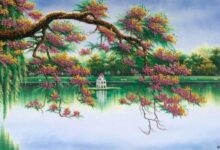 vẽ tranh hồ gươm đơn giản, độc đáo nhất