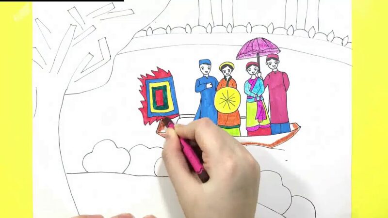Vẽ tranh lễ hội quan họ
