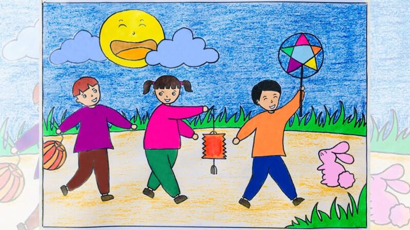 Vẽ tranh lễ hội rước đèn cùng bạn