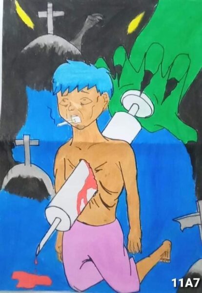 Vẽ tranh phòng chống ma túy làm hại đến con người