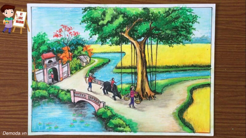 Vẽ tranh quê hương đẹp