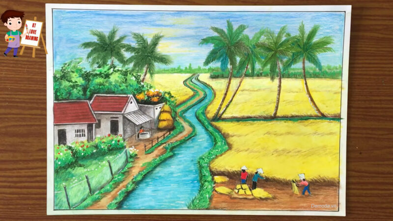Vẽ tranh quê hương đẹp bình dị