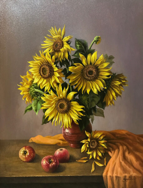 Vẽ tranh tĩnh vật hoa hướng dương