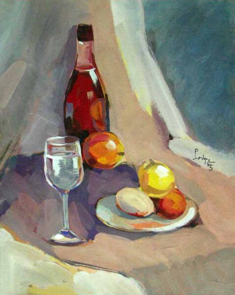 Vẽ tranh tĩnh vật ly nước