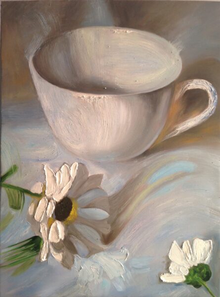 Vẽ tranh tĩnh vật tách trà