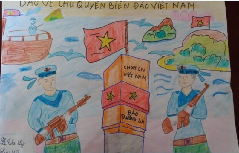 Vẽ tranh tình yêu quê hương đất nước bảo vệ chủ quyên biển đảo