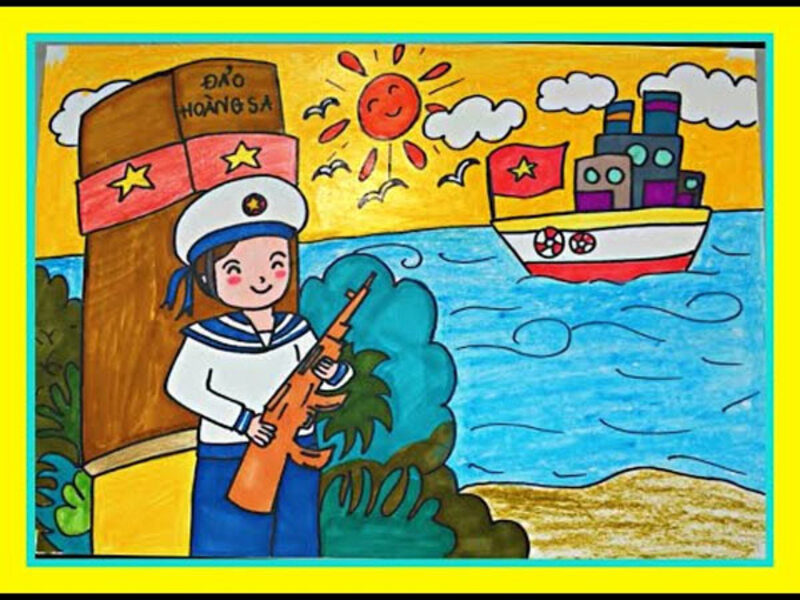 Vẽ tranh tình yêu quê hương đất nước và biển đảo