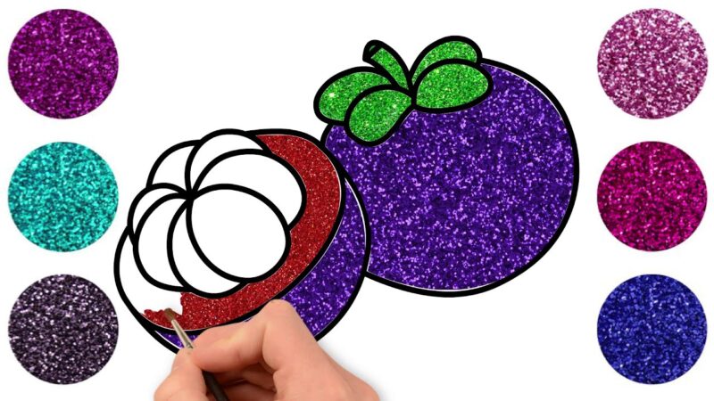 Vẽ tranh trái cây bốn mùa quả măng cụt