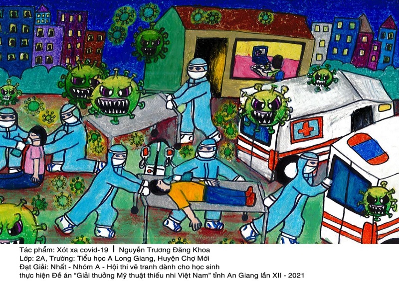 vẽ tranh vẽ màu áo xanh bác sĩ giành giật sự sống cho người dân
