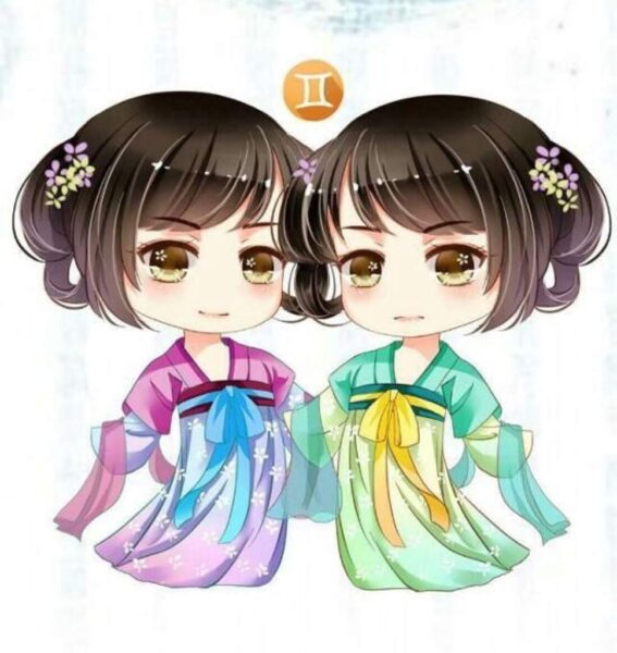 Ảnh chibi 12 cung hoàng đạo Song Tử