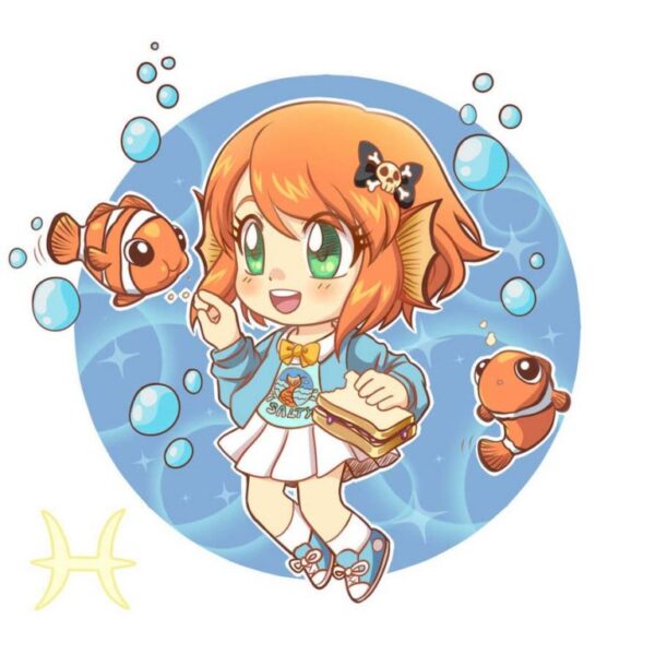 Hình ảnh chibi 12 cung hoàng đạo song ngư