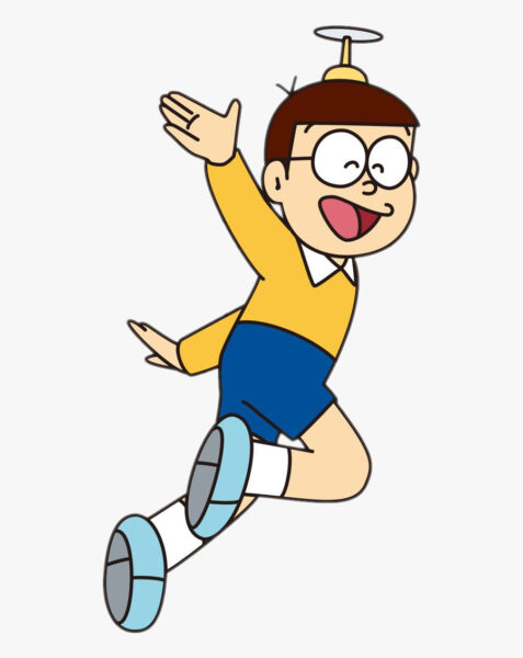 Hình ảnh Nobita cùng chong chóng tre