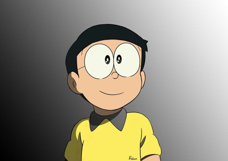 Hình ảnh Nobita cười mỉm