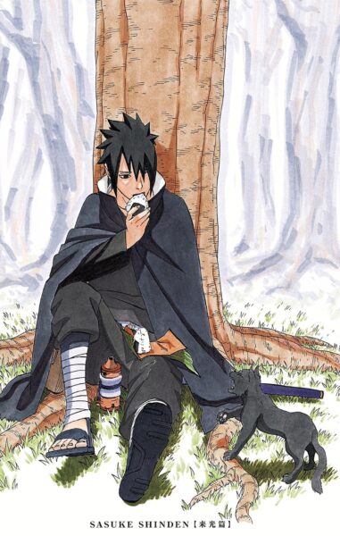 Hình ảnh Sasuke ngồi dưới cây