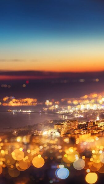 Hình Bokeh thành phố trong đêm