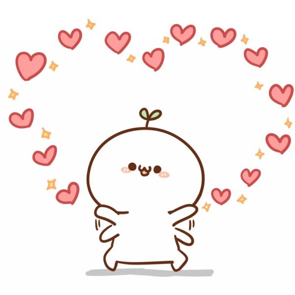 hình cute bé mầm bắn tim