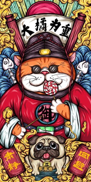 Hình nền Graffiti mèo thần tải