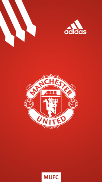 hình nền Manchester United và logo Adidas