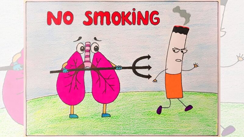 Vẽ tranh chủ đề thế giới không khói thuốc lá phổi