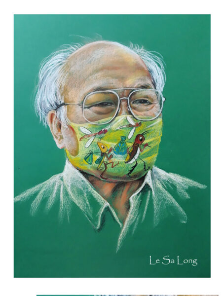 Tranh vẽ đeo khẩu trang của họa sĩ