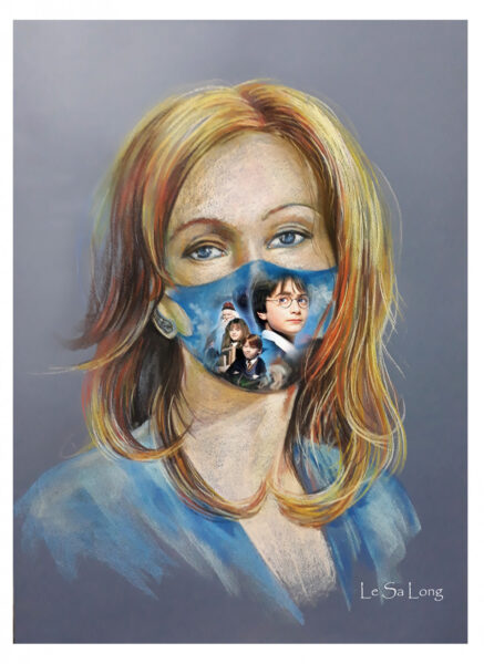 Tranh vẽ đeo khẩu trang siêu đẹp