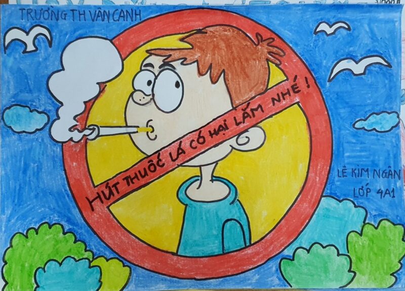 Vẽ tranh chủ đề thế giới không khói thuốc