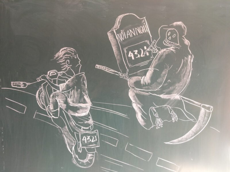 Vẽ tranh đen trắng bằng phấn