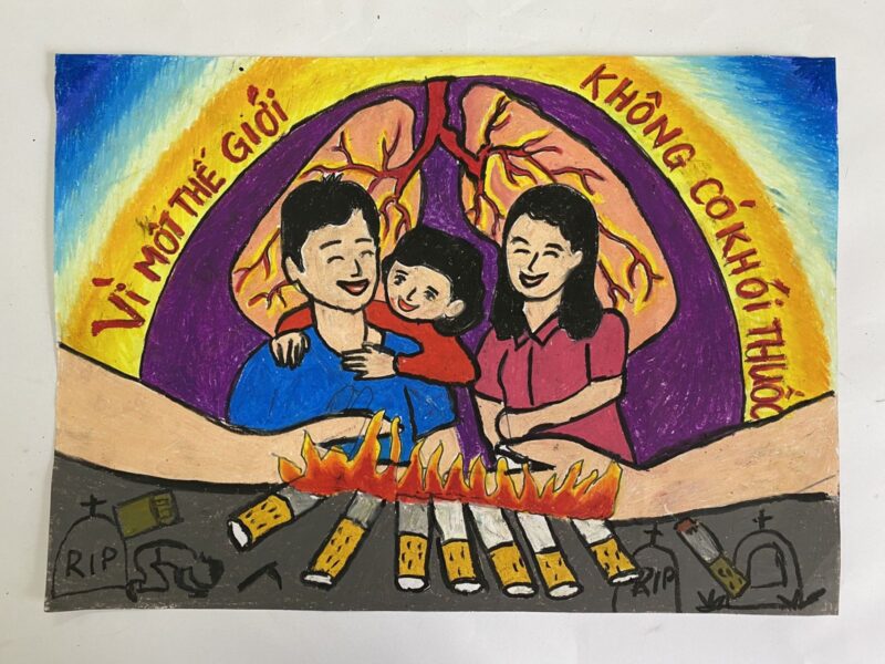 Vẽ tranh của học sinh về chủ đề thế giới không khói thuốc