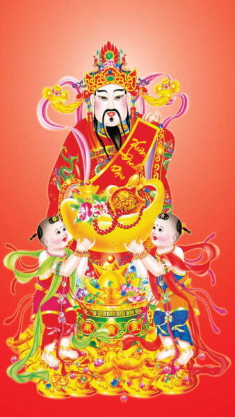 Hình nền thần tài may mắn cho điện thoại