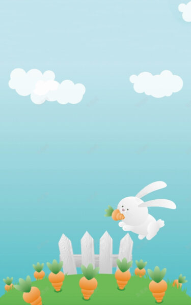 hình nền thỏ bay nhảy ăn cà rốt